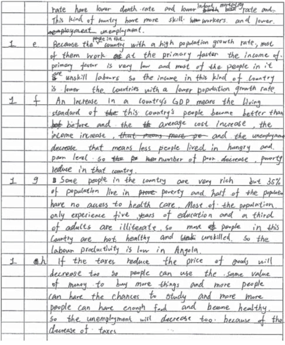 Example Candidate Responses (Standards Booklet)